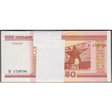 Banknoting Belarus 50 Ruble 2000 (2010) Çil Kondisyon 100 Adetlik Deste.