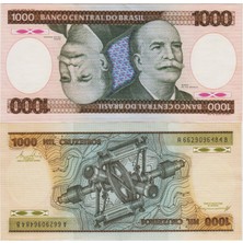 Banknoting Brezilya 1000 Cruzeiros 1984 Çilaltı Kondisyon.