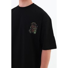 Old Tech-Oversize Tişört | Sırt Baskılı – Minimal Göğüs Desenli Unisex Tshirt
