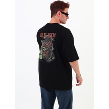 Old Tech-Oversize Tişört | Sırt Baskılı – Minimal Göğüs Desenli Unisex Tshirt