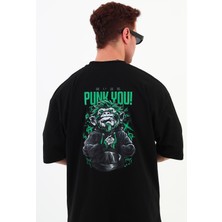 Punkyou-Oversize Tişört | Sırt Baskılı – Minimal Göğüs Desenli Unisex Tshirt