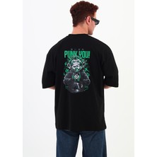 Punkyou-Oversize Tişört | Sırt Baskılı – Minimal Göğüs Desenli Unisex Tshirt