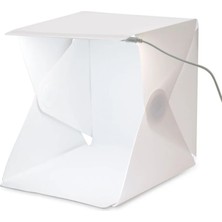 Upway LED Işıklı Katlanır Beyaz Siyah Fonlu Mini Stüdyo Fotoğraf Çekim Çadırı