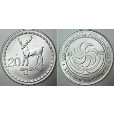 Banknoting Gürcistan 20 Thetri 1993 Çil Kondisyon.