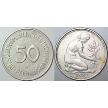 Banknoting Almanya 50 Pfennıg 1950 J Harfi= Hamburg Darphanesi Darbı.