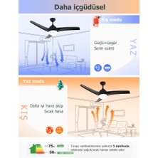 Dlc Favonıo LED Tavan Vantilatörü Siyah 132 cm