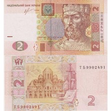Banknoting Ukrayna 2 Grivna 2013 Çil.