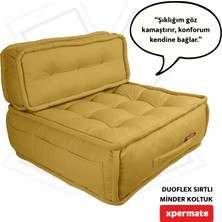 Xpermate Duoflex Sırtlı Minder Koltuk Iskandinav Tarzı Sırtlıklı Oturma Minderi 80x80x30 Hardal