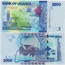 Banknoting Uganda 2000 Şilin 2021 Çiklit Balığı Temalı. Çil Kondisyon.