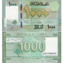 Banknoting Lübnan 1000 Livre 2016. Fenike Alfabesi Temalı. Çil Kondisyon.