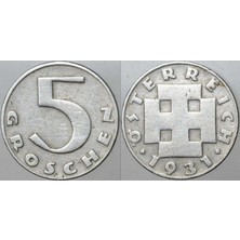 Banknoting Avusturya 5 Groschen 1931.