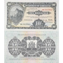 Banknoting Gibraltar 10 Şilin 2018 Hatıra Para Cebelitarık. Çil Kondisyon.