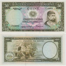 Banknoting Gine 50 Eskudo 1971. Portekiz Hakimiyeti Dönemi. Nadir. Çil Kondisyon.