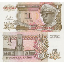 Banknoting Zaire 1 Likuta 1993 General Mobutu. Çil Kondisyon.