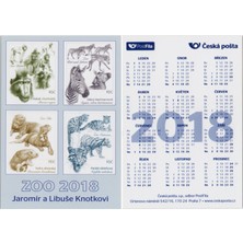 Banknoting Çekya Psotanesi 2018 Yılı Takvimi - Hayvanlar Fdc Temalı. Kullanlmamış - Sıfır.