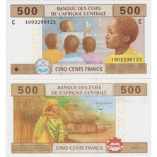 Banknoting Orta Afrika Para Birliği 500 Cfa Frank 2002. C Harfi= Çad. Çil Kondisyon.