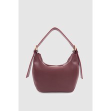 Yelie Toka Detaylı Çapraz Askılı El, Kol ve Omuz Çantası Bordo