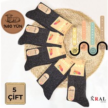 Kral Socks Bayan Kışlık Termal Etkili (5'li Paket) Lambswool Kuzu Yünlü Çorap