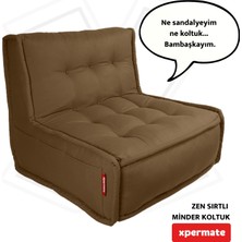 Xpermate x permate Zen Sırtlı Minder Koltuk Iskandinav Tarzı Ergonomik Yer Koltuğu Sırtlıklı Oturma Minderi 80 x 60 Kahve