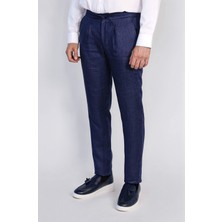 Velvarde Keten Jogger+Ipli Lastlikli Pant. Kotmavi