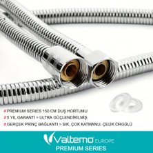Valtemo 150 Cm Çelik Krom, Sık Örgülü, Çift Kenetli, Ultra Dayanıklı Fıskiye Hortumu Vs-208