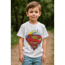 Erkek Çocuk Kısa Kol Karakter Baskılı T-Shirt Beyaz