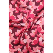 Çiçek Desenli Dijital Baskılı Şifon Saten Kumaş / En 1,50 cm - Elbise , Perde ve Kırlent