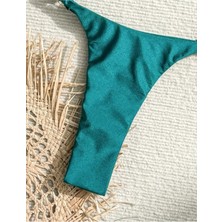 Vısıon Yeşil Tanga Kesim Özel Kumaş Luxury Desıgn Bikini Seti