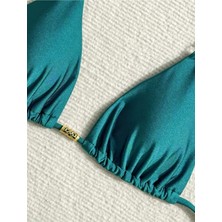 Vısıon Yeşil Tanga Kesim Özel Kumaş Luxury Desıgn Bikini Seti