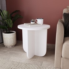 I0140 Beca Yan Sehpa 40 cm Beyaz Yan Sehpa Kahve Sehpası Küçük Alanlar Küçük Sehpa Minimalist Modern