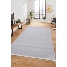 Puffy Gri Yumuşak Peluş Halı | Kaymaz, Yıkanabilir, Salon Mutfak Antre Için Halı Yolluk