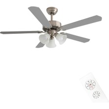 Dlc Brısote Mat Krom Tavan Vantilatörü 132 cm