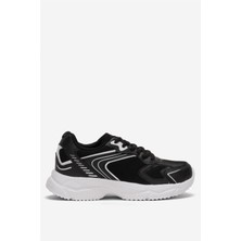 Liger Unisex Faylon Taban Bağcıklı Spor Ayakkabı SİYAH BEYAZ
