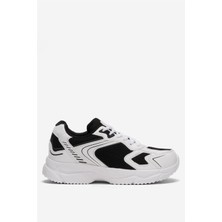 Liger Unisex Faylon Taban Bağcıklı Spor Ayakkabı BEYAZ SİYAH