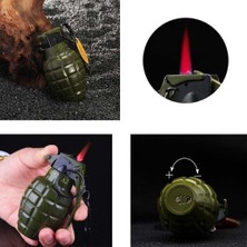 Paras Ticaret El Bombası Şeklinde Metal Çakmak Gazla Çalışan Kırmızı Alevli Çakmak (1 Adet) (Ebat: 8,1 cm x 4,2 Cm)