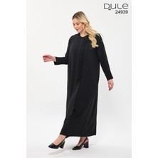 Dule Ayrobin Kumaş Önü Kapaklı Arkası Taşlı Elbise