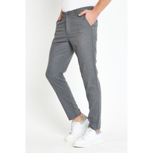 Mero Life Erkek Gri Italyan Kesim Slimfit Kumaş Pantolon