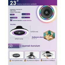 Dlc Ovest Rgb LED Tavan Vantilatörü Kumandalı 58 cm