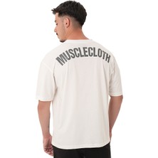 Musclecloth Washed Oversize T-Shirt Kırık Beyaz