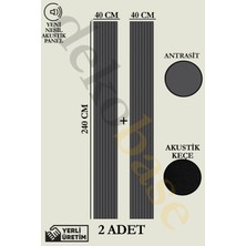 Dekobase Antrasit (2 Adet) 40X240CM Yeni Nesil Akustik Ahşap Duvar Paneli