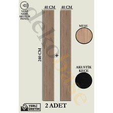 Dekobase Meşe (2 Adet) 40X240CM Yeni Nesil Akustik Ahşap Duvar Paneli