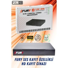 Fury 4 Lü Sesli 6 Warm LED Gece Renkli Görüş Su Geçirmez Güvenlik Kamerası Seti 500GB