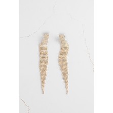 Modex Pirinç Zirkon Taşlı Sallantılı Küpe