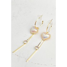 Modex Sedef Inci Kalp Sallantılı Küpe