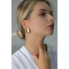 Modex Mat Gold Dokulu Küpe