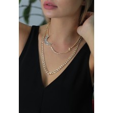 Modex Ikili Zincir Ay-Yıldız Kolye