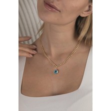 Modex Altın Sarısı Nazarlı Kolye