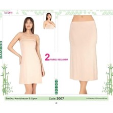 Lüx Drm Kadın Bambu Kombinezon ve Uzun Jüpon Elbise Altında İz Yapmaz 2 Özellik Düz Ten Renk