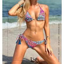 Mıx Color Desıgn & Püskül Bağlama & Gold Tokalı Luxury Bikini Seti