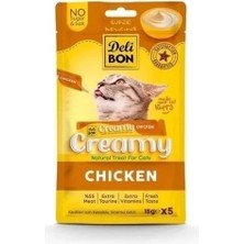 Delibon Creamy Tavuklu Sıvı Kedi Ödül Maması 5X15 gr
